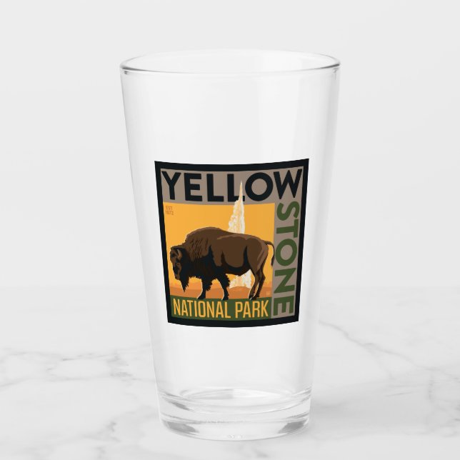 Yellowstone nationalpark | Buffalo Glaskopp (Framsida)
