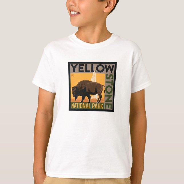 Yellowstone nationalpark | Buffalo T Shirt (Framsida)