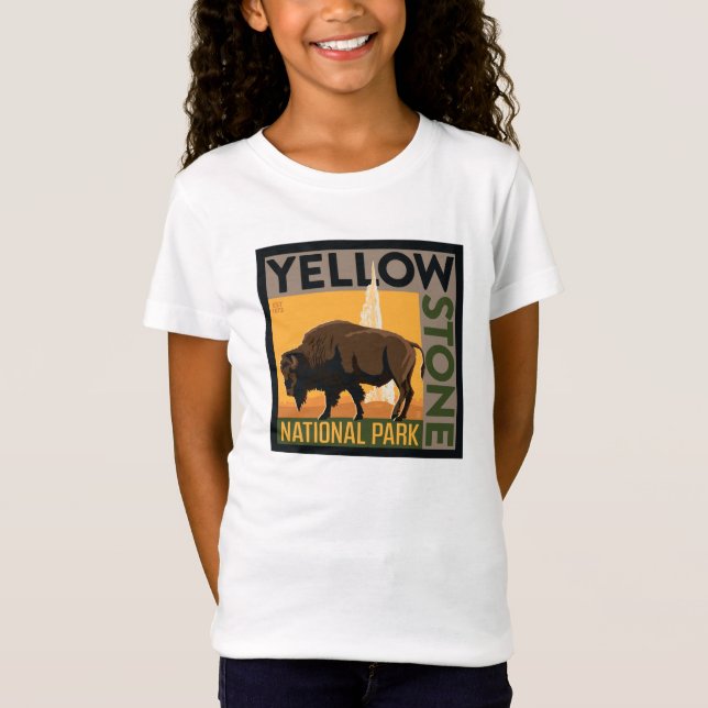 Yellowstone nationalpark | Buffalo T Shirt (Framsida)