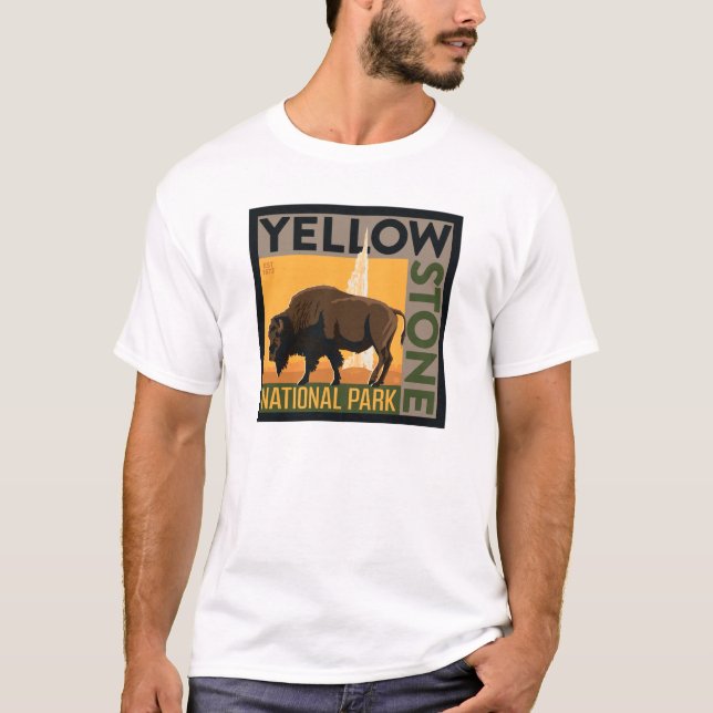 Yellowstone nationalpark | Buffalo T Shirt (Framsida)