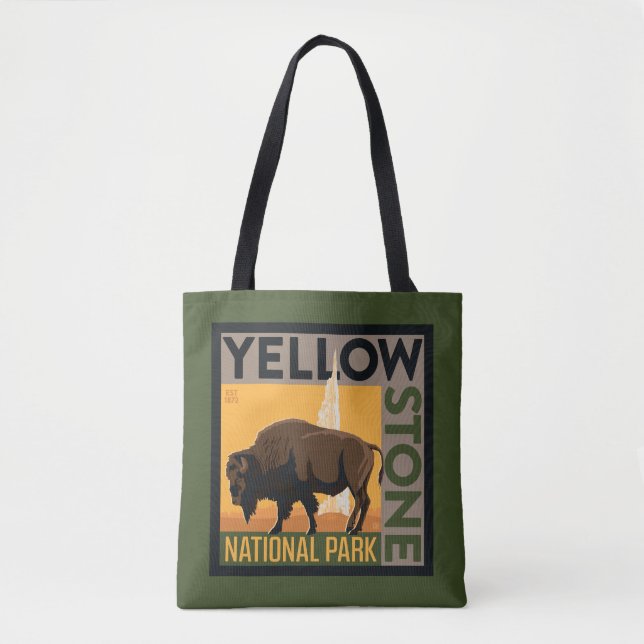Yellowstone nationalpark | Buffalo Tygkasse (Framsida)