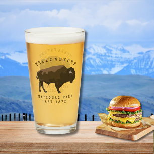 Yellowstone nationalpark, etablerad, daterad bison glaskopp