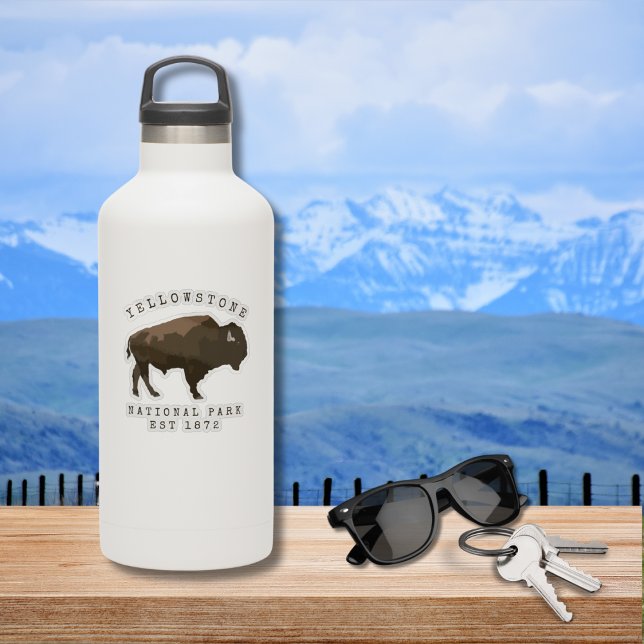 Yellowstone nationalpark, etablerad, daterad bison klistermärken (Skapare uppladdad)