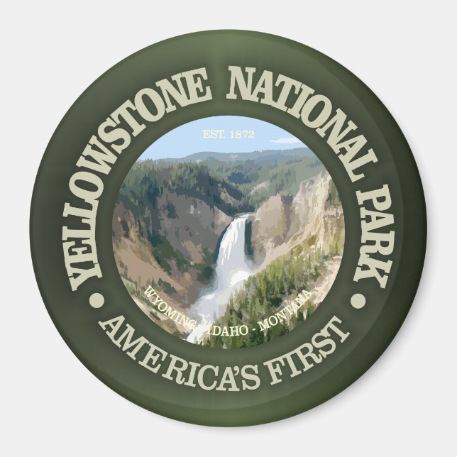 Yellowstone nationalpark (fall) magnet (Framsidan)