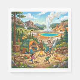 Yellowstone Nationalpark Familjeäventyr Camping Pappersservett