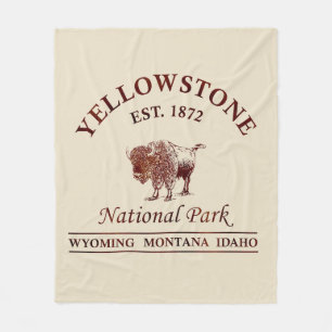 Yellowstone nationalpark fleecefilt