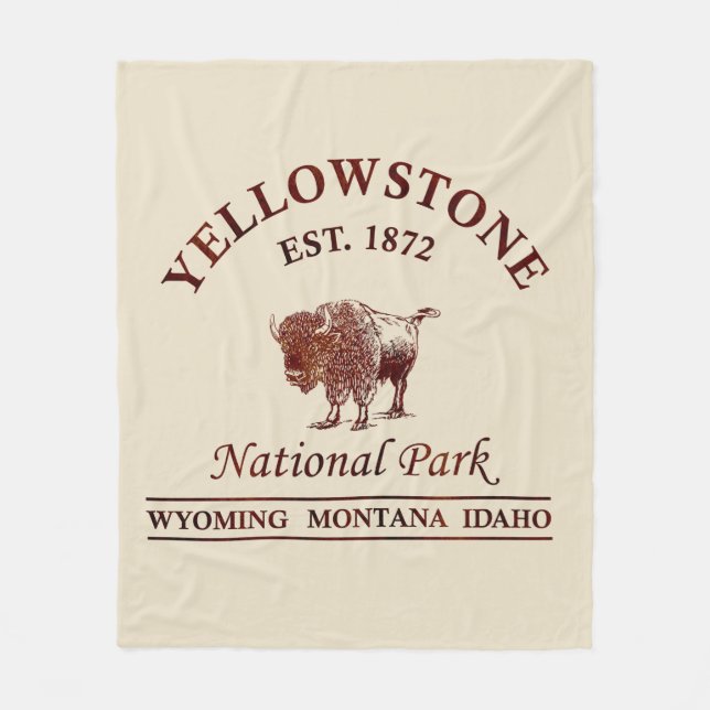 Yellowstone nationalpark fleecefilt (Framsidan)