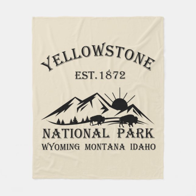 Yellowstone nationalpark fleecefilt (Framsidan)