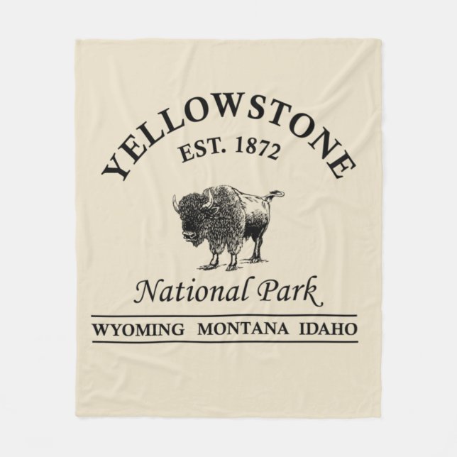 Yellowstone nationalpark fleecefilt (Framsidan)