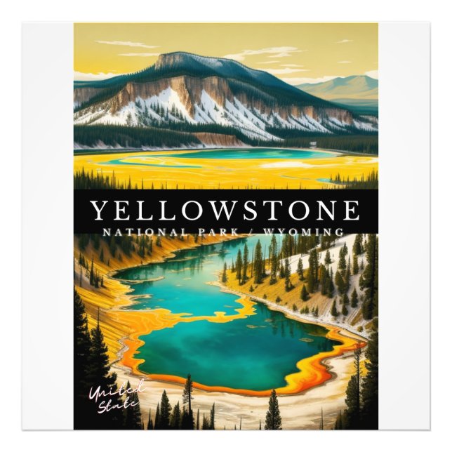YELLOWSTONE NATIONALPARK FOTOTRYCK (Framsidan)