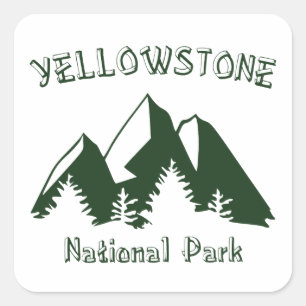 Yellowstone nationalpark fyrkantigt klistermärke