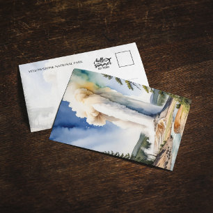 Yellowstone nationalpark Gamla Faithful Postcard Inbjudningar