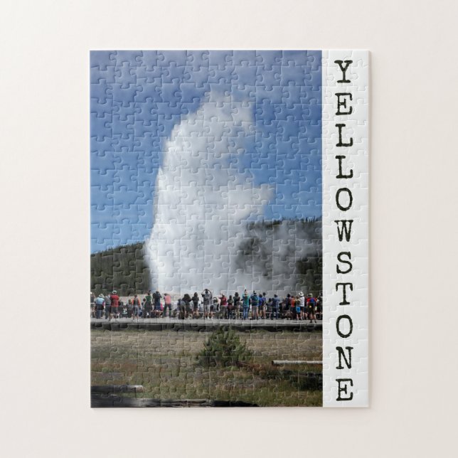 Yellowstone nationalpark Gamle Faithful Puzzle Pussel (Vertikal)