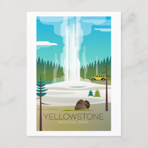 Yellowstone nationalpark, gammalt sjukligt vykort