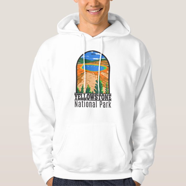 Yellowstone nationalpark Grand Prismatic Vår Hoodie (Framsida)