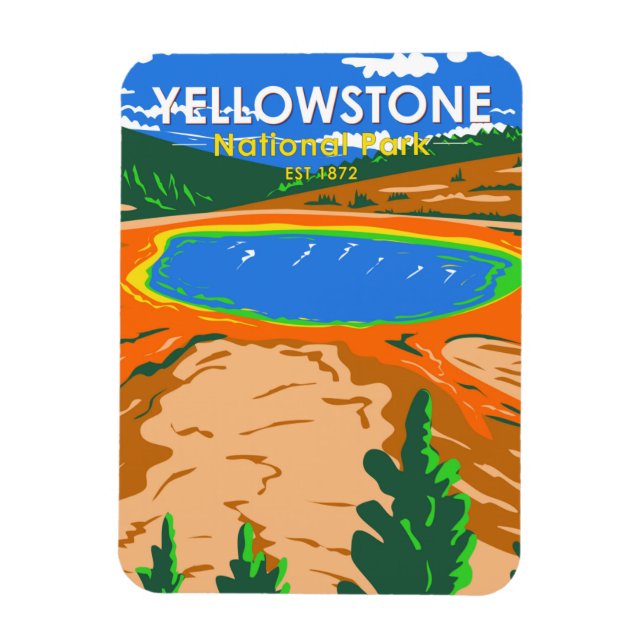 Yellowstone nationalpark Grand Prismatic Vår Magnet (Vertikal)