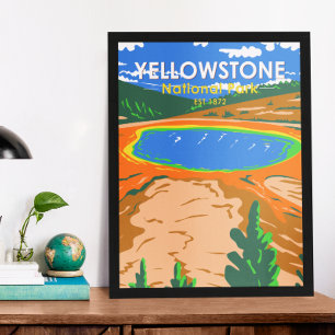 Yellowstone nationalpark Grand Prismatic Vår Poster