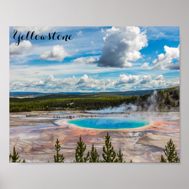 Yellowstone nationalpark Grand Prismatic Vår Poster (Framsidan)