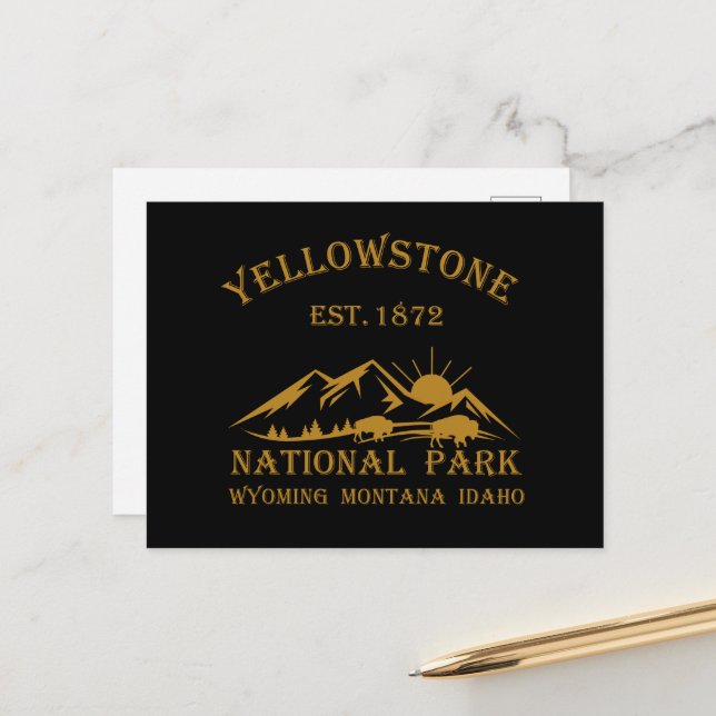 Yellowstone nationalpark helg vykort (Fram/Back In Situ)