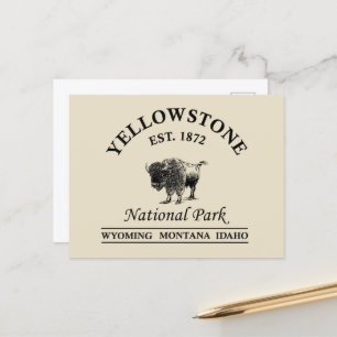 Yellowstone nationalpark helg vykort