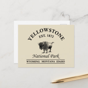 Yellowstone nationalpark helg vykort