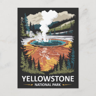 Yellowstone nationalpark Hett Vår Vykort