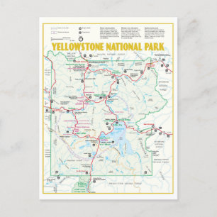 Yellowstone nationalpark i modern karta vykort