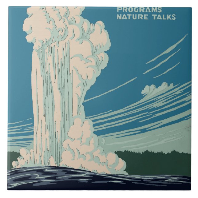 Yellowstone nationalpark kakelplatta (Framsidan)