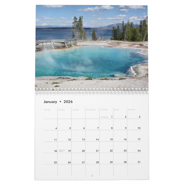 Yellowstone nationalpark kalender (Jan 2026)