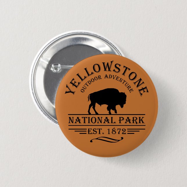 Yellowstone nationalpark knapp (Framsida & baksida)