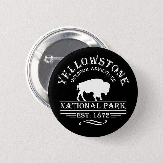 Yellowstone nationalpark knapp (Framsida & baksida)