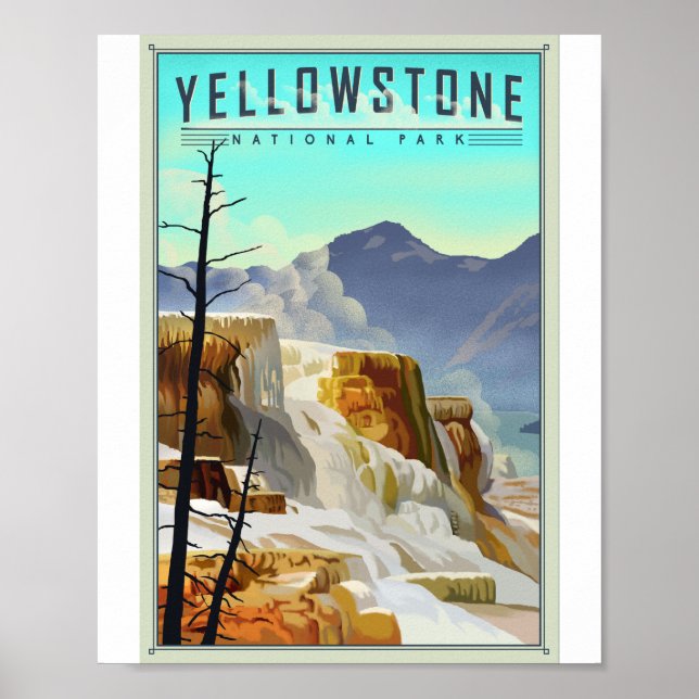 Yellowstone nationalpark Litho Artwork Poster (Framsidan)
