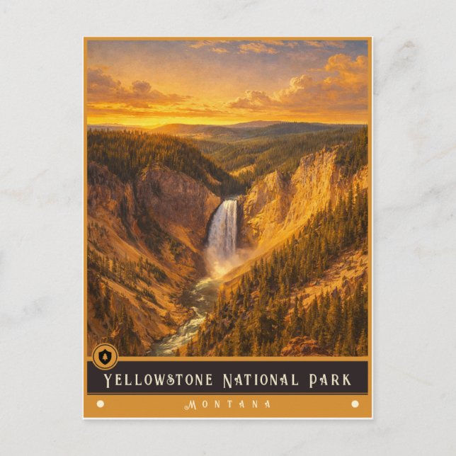 Yellowstone Nationalpark | Montana vykort (Framsida)