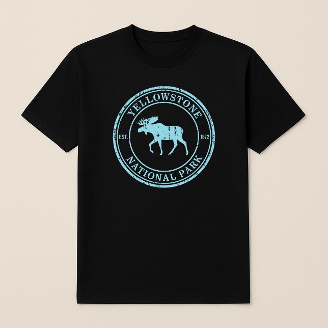 Yellowstone nationalpark Moose Badge T Shirt (Skapare uppladdad)