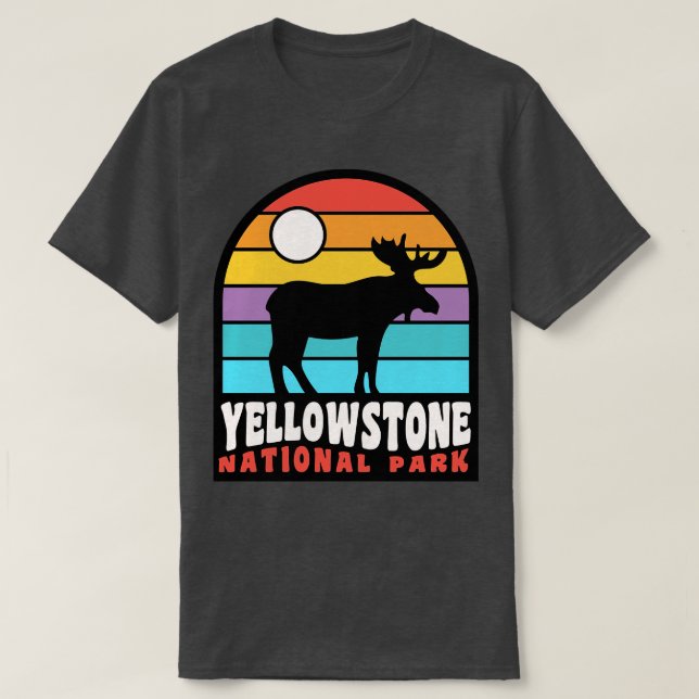 Yellowstone nationalpark Moose Badge T Shirt (Design framsida)