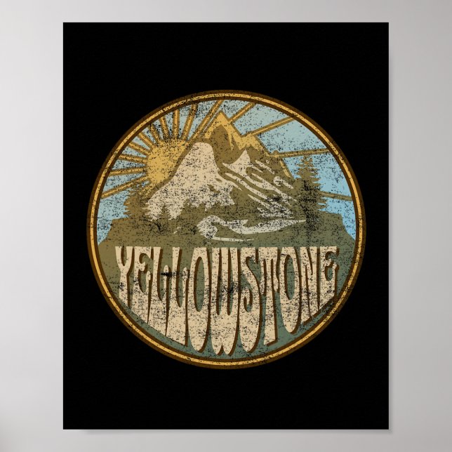 Yellowstone nationalpark Nature Mountains Hiking Poster (Framsidan)