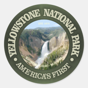 Yellowstone nationalpark (nedgångar) runt klistermärke
