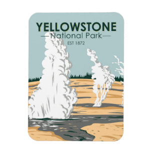 Yellowstone nationalpark Norris Geyser Basin Magnet