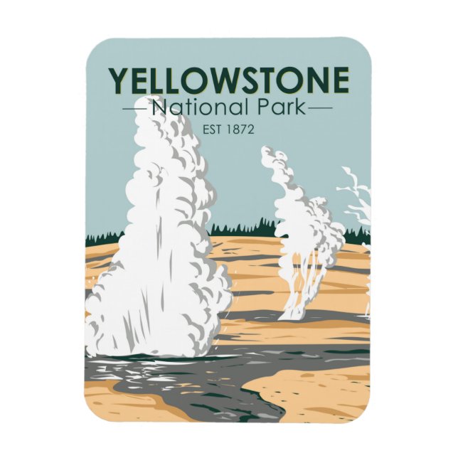 Yellowstone nationalpark Norris Geyser Basin Magnet (Vertikal)