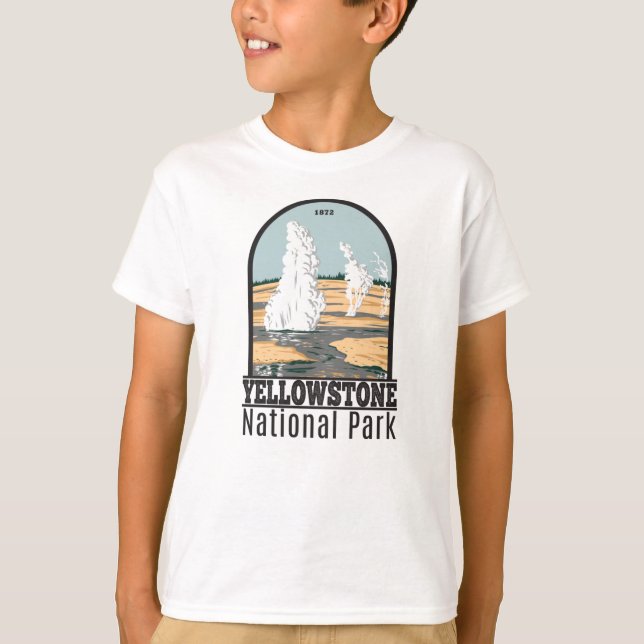 Yellowstone nationalpark Norris Geyser Basin T Shirt (Framsida)