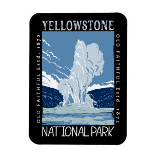 Yellowstone nationalpark Old Faithful Distress Magnet