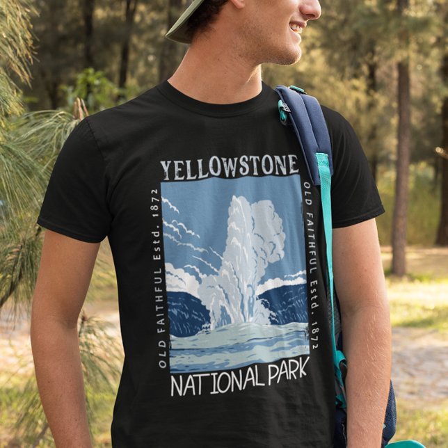 Yellowstone nationalpark Old Faithful Distress T Shirt (Skapare uppladdad)