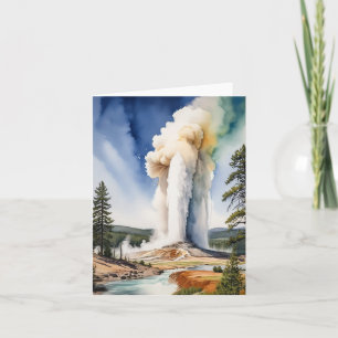 Yellowstone nationalpark Old Faithful Hälsning Kort