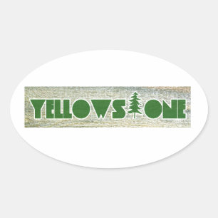 Yellowstone nationalpark ovalt klistermärke
