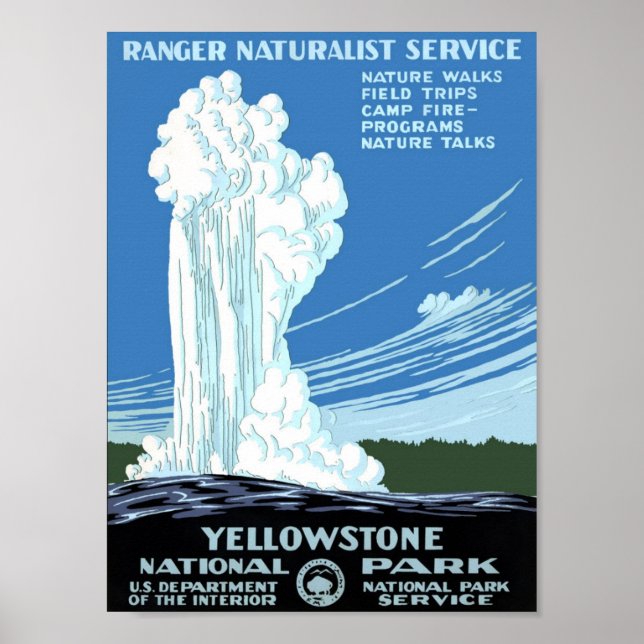 Yellowstone nationalpark poster (Framsidan)