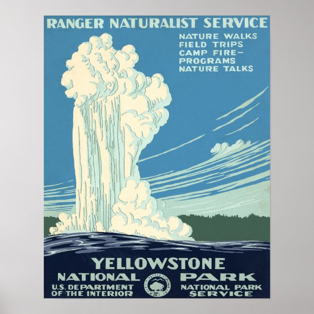 Yellowstone nationalpark poster (Framsidan)