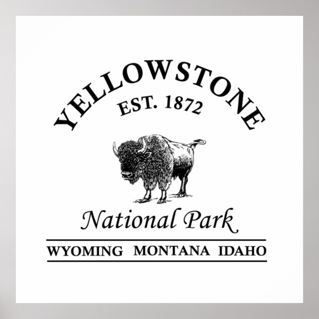 Yellowstone nationalpark poster (Framsidan)