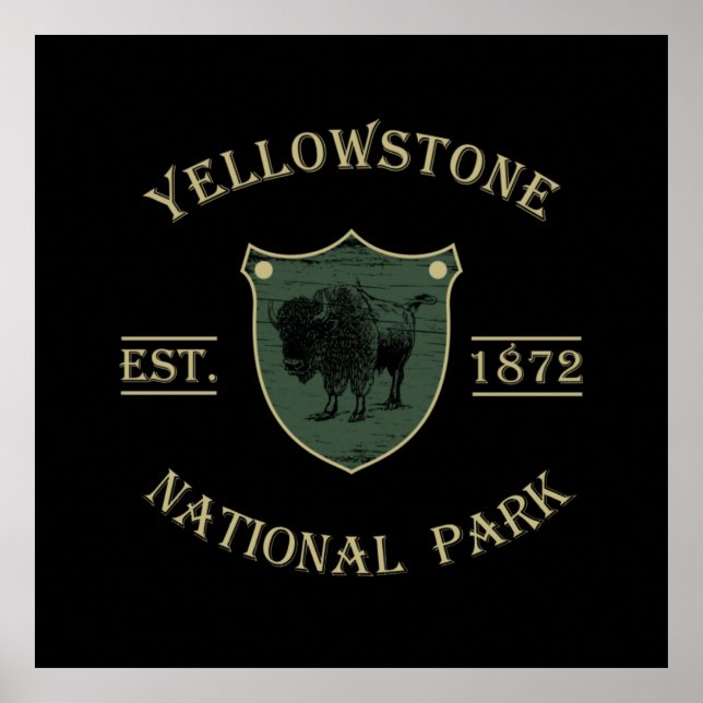 Yellowstone nationalpark poster (Framsidan)