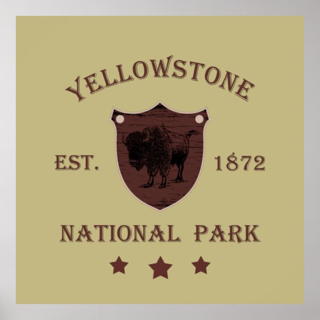 Yellowstone nationalpark poster (Framsidan)