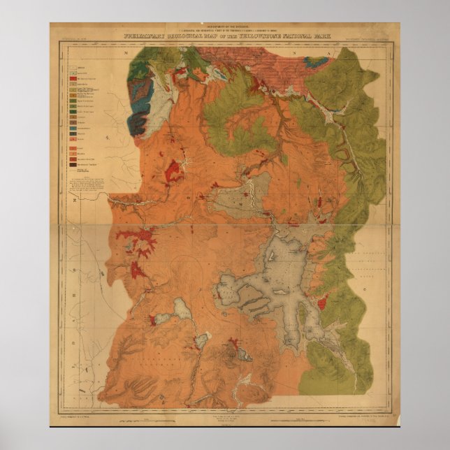 Yellowstone nationalpark poster (Framsidan)